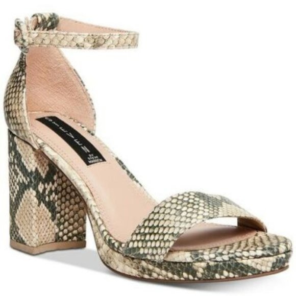 STEVE MADDEN VINO STEVEN SNAKE PRINT SANDALS $155